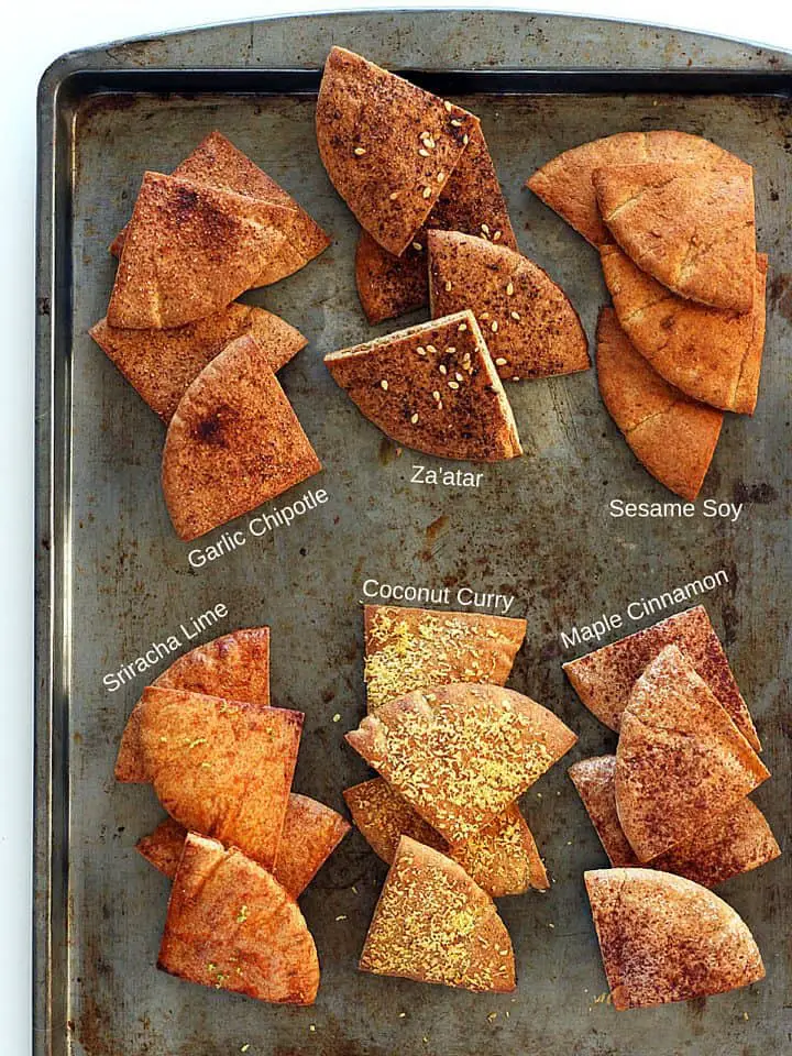 Baked pita chips