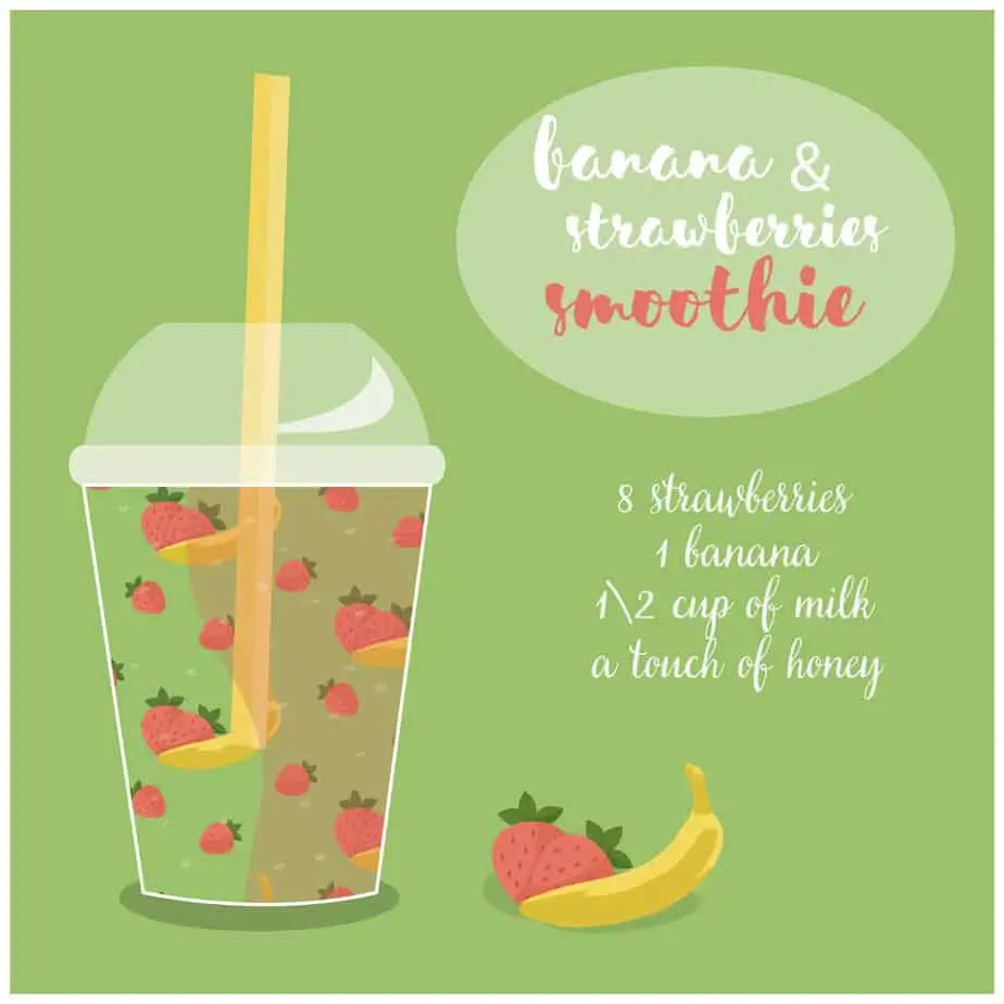 How to make a smoothie - Banana Strawberries Smoothie Recipe