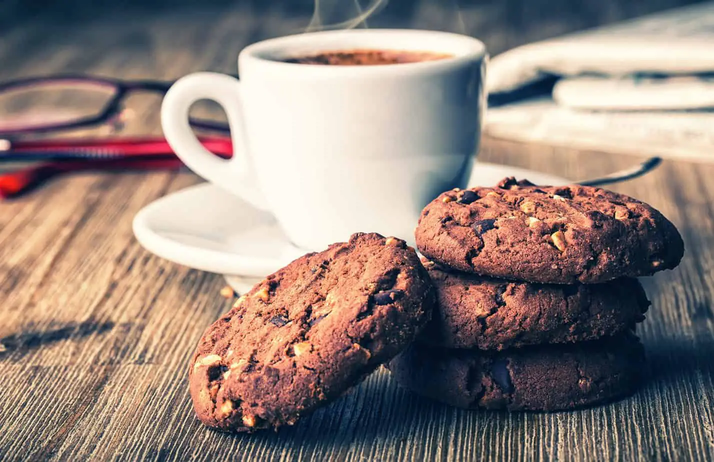 Coffee with biscuit cookies