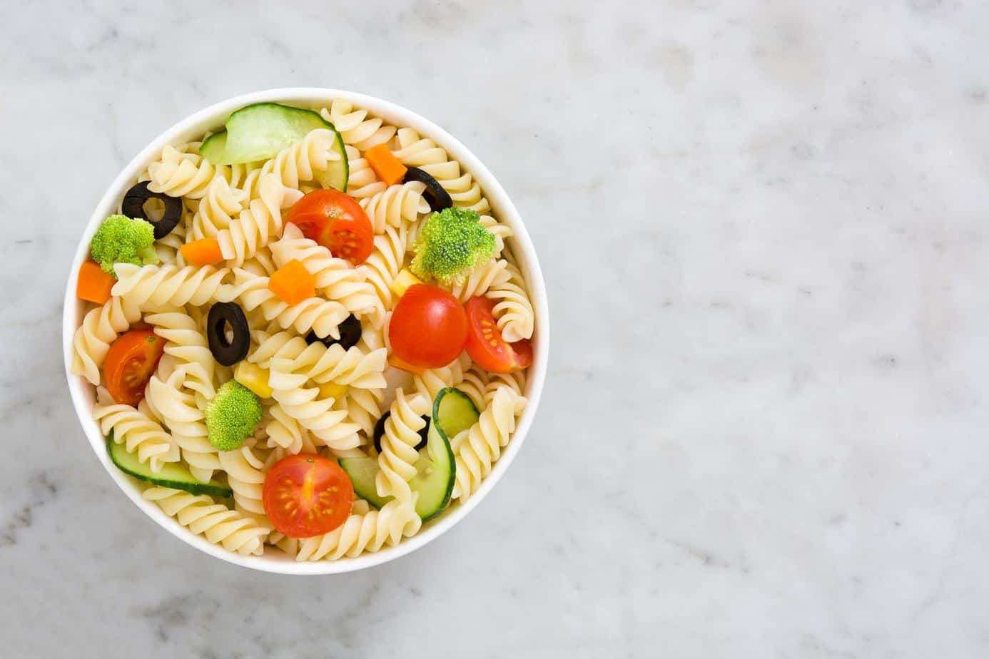 Pasta salad in bowl