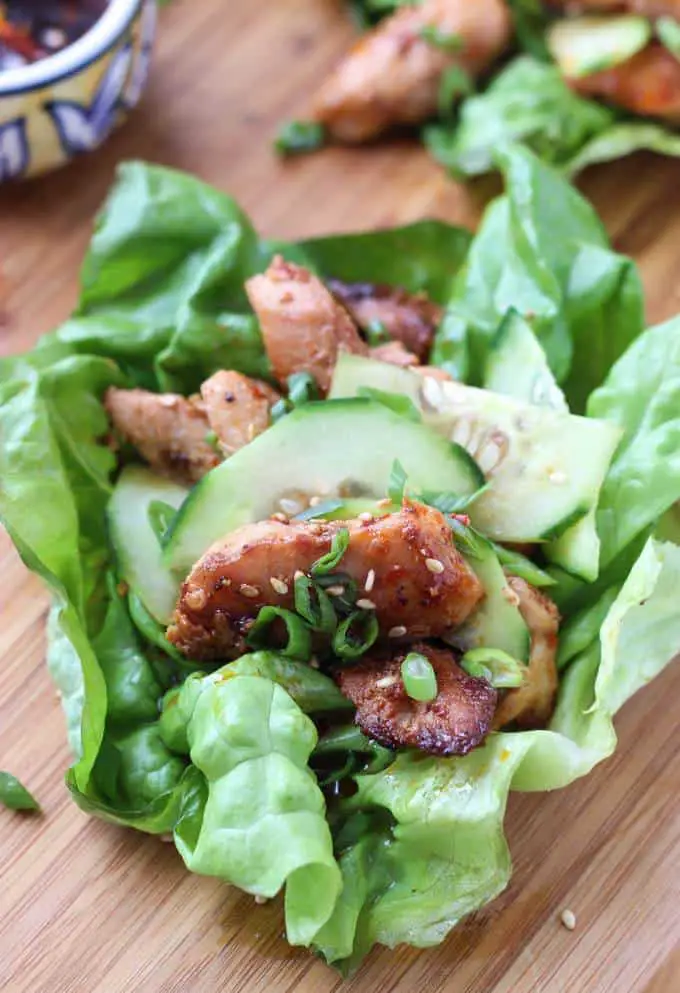 Korean Chicken Lettuce Wraps