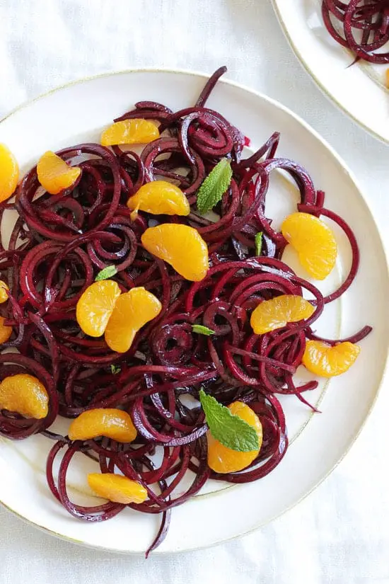 Raw Beet and Mandarin Salad with Mint