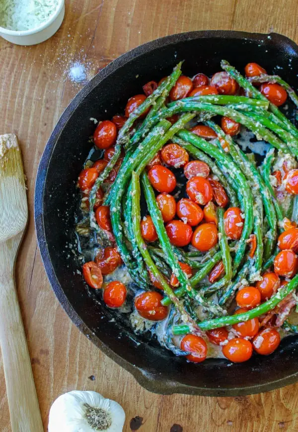 Sautéed Asparagus and Cherry Tomatoes