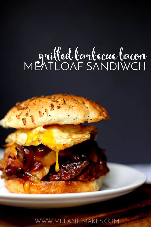 Grilled barbecue bacon meatloaf sandwich