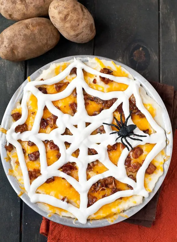 Loaded Mashed Potato Spider Web Casserole