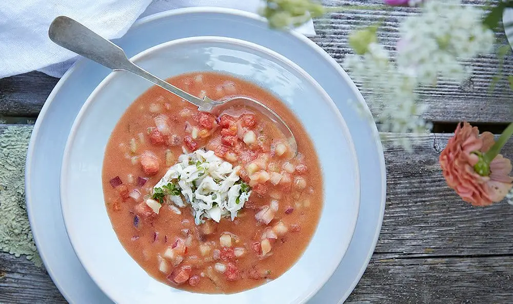 Nantucket Gazpacho with Crabmeat