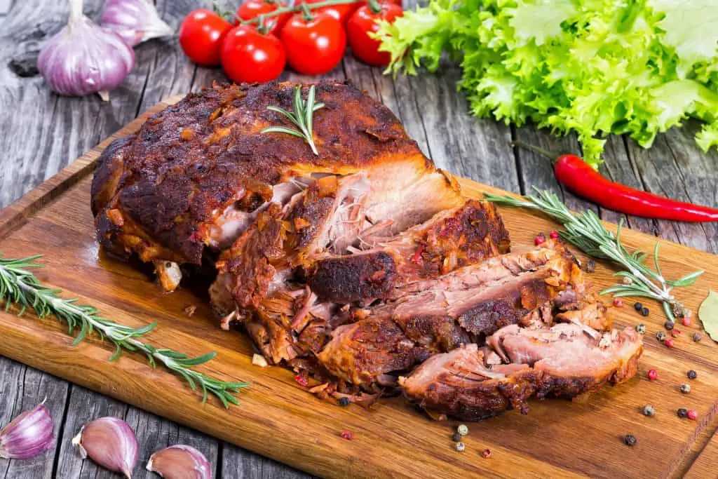 Big Piece Of Slow Cooked Oven-barbecued Pulled Pork Shoulder