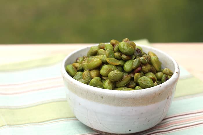 Roasted Edamame with Wasabi and Honey