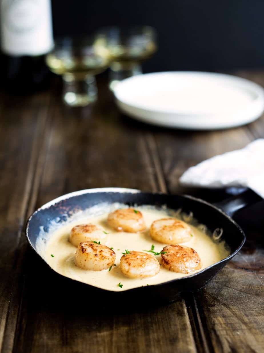 Seared Scallops With Saffron Sauce