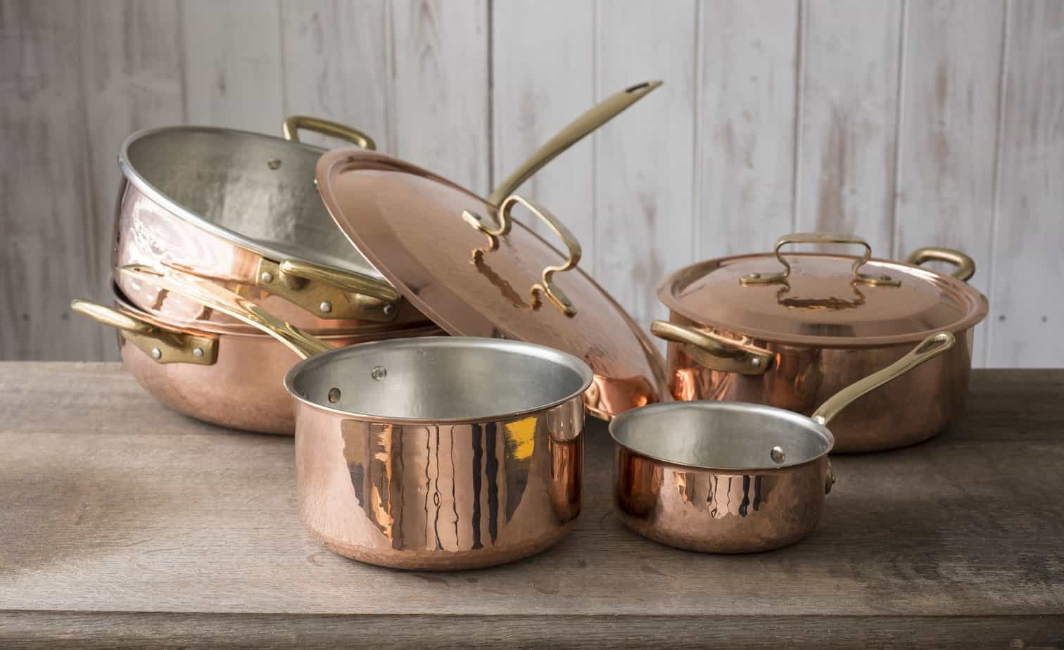 kitchen and table copper cookware set