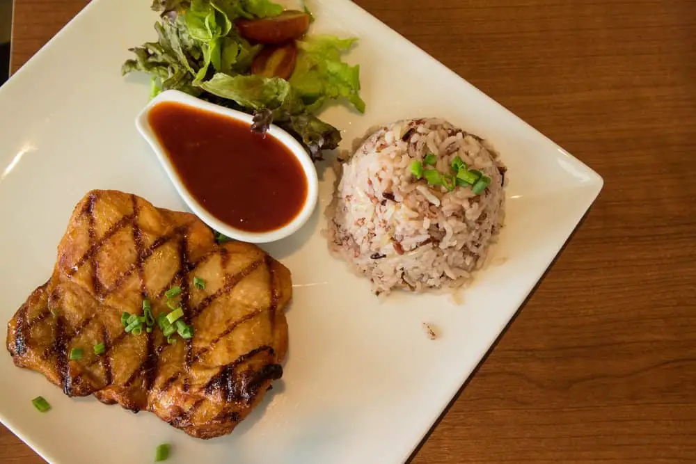 chicken steak brown rice