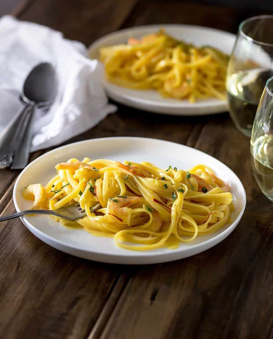 Saffron And Shrimp Linguine